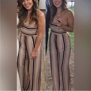 Leith strapless striped jumpsuit in WT size XL